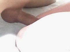 Asian guy with a lovely hard cock fucking a fake pussy cream