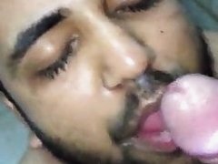Indian desi bearded young man's love for cum