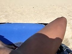 Beach flashing big cock public masturbation