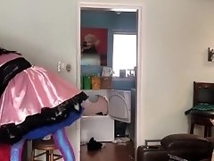 Sissy maid dose the laundry