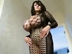 Giant Tits Mature MV Dances In Fishnets