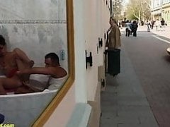 rough anal at public shopping street